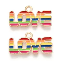 Rainbow Color Pride Alloy Enamel Pendants