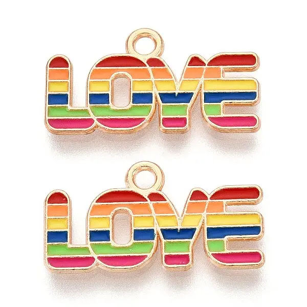 Rainbow Color Pride Alloy Enamel Pendants