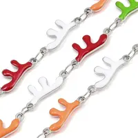 304 Stainless Steel Enamel Coral Link Chains