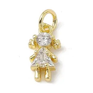 Brass Micro Pave Cubic Zirconia Charms