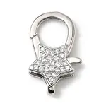 Brass Clear Cubic Zirconia Lobster Claw Clasps