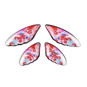 4Pcs 4 Styles Transparent Epoxy Resin Pendants