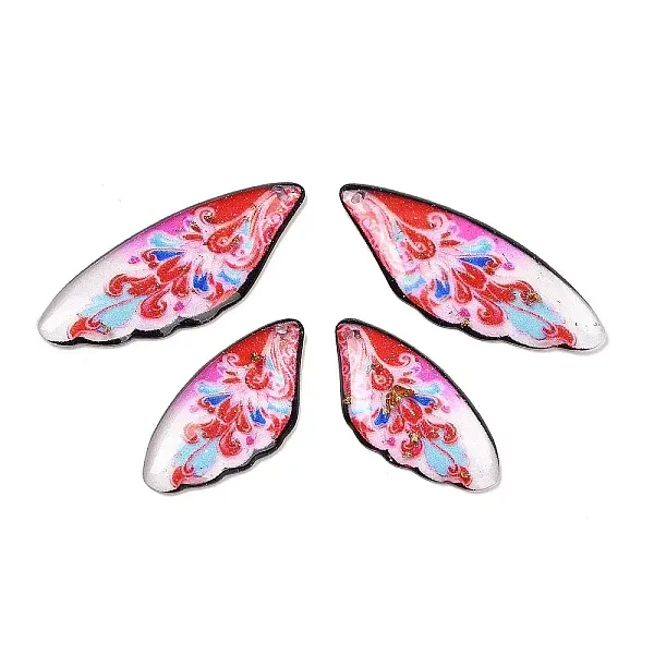 4Pcs 4 Styles Transparent Epoxy Resin Pendants