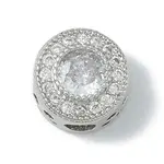 Rack Plating Brass Micro Pave Clear Cubic Zirconia Beads