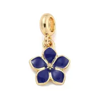 Rack Plating Alloy Enamel Flower European Dangle Charms