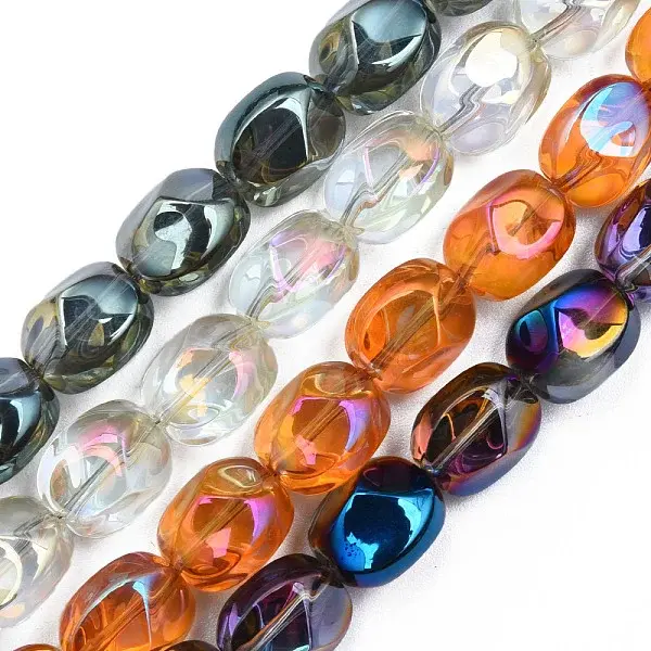 Electroplate Transparent Glass Beads Strands