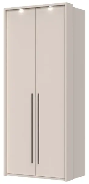 Dvoudveřová šatní skříň s led osvětlením baptiste - béžová