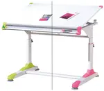 Dětský funkční stůl i curtis - bílá (růžová+zelená)
