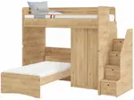 Patrová postel se skříní a schůdky cody modular - dub