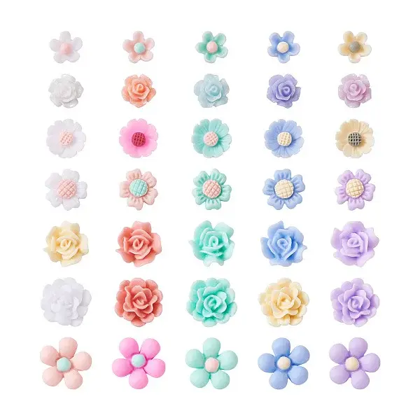 700Pcs 7 Styles Opaque Resin Cabochons