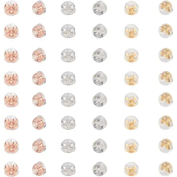 60Pcs 3 Colors Brass Ear Nuts