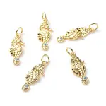 Brass Micro Pave Light Blue Cubic Zirconia Pendants