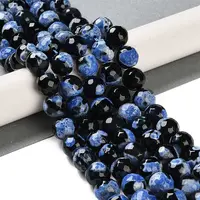 Natural Fire Crackle Agate Beads Strands