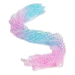 Transparent Painted Glass Beads Strands