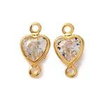 Brass Pave Clear Cubic Zirconia Connector Charms