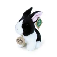 Plyšový králík bílo-černý sedící 16 cm ECO-FRIENDLY