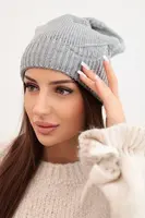 Kesi dámská zimní čepice s jemným vzorem K379 šedá