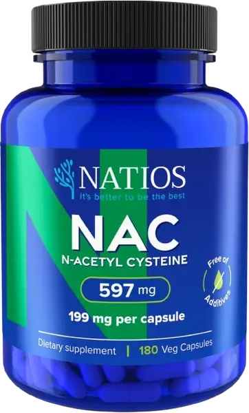 NATIOS NAC N-Acetyl Cysteine 597 mg 180 kapslí