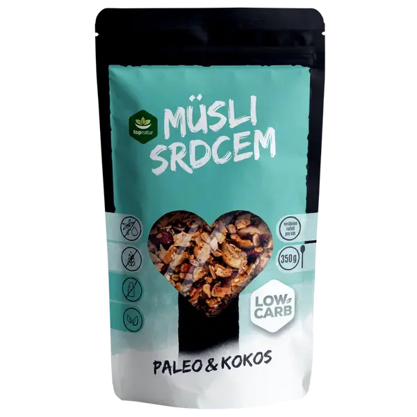 TOPNATUR Müsli srdcem Paleo & Kokos Low Carb 350 g