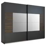 Rauch Möbel SKŘÍŇ S POSOUVACÍMI DVEŘMI, tmavě šedá, tmavý dub, 271/210/62 cm