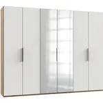 MID.YOU ŠATNÍ SKŘÍŇ S OTOČNÝMI DVEŘMI, bílá, barvy dubu, 300/236/58 cm