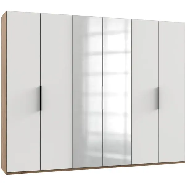 MID.YOU ŠATNÍ SKŘÍŇ S OTOČNÝMI DVEŘMI, bílá, barvy dubu, 300/236/58 cm