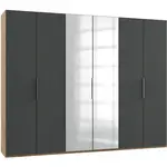 MID.YOU ŠATNÍ SKŘÍŇ S OTOČNÝMI DVEŘMI, barvy grafitu, barvy dubu, 300/236/58 cm