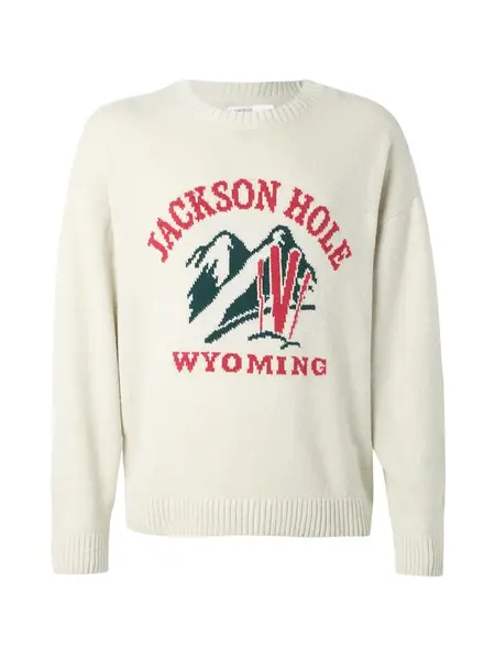 HOLLISTER Sveter  tmavozelená / jasne červená / prírodná biela