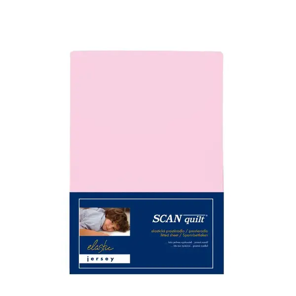 SCANquilt dětské prostěradlo JERSEY ELASTIC LYCRA světle růžová 70 x 140 cm na výšku matrace až 15 cm
