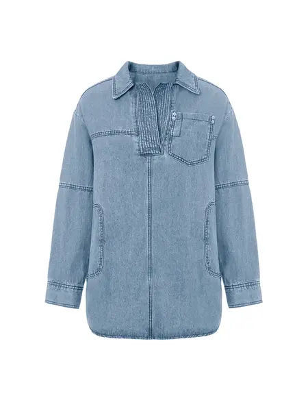 Imily Bela Blúzka  modrá denim