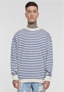 Pánská mikina Striped Crewneck - bílý písek/modrá