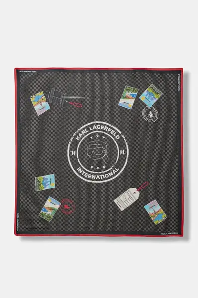 Šatka s prímesou hodvábu Karl Lagerfeld IKON MONOGRAM