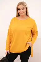 Asymetrická plus size halenka s dlouhými rukávy