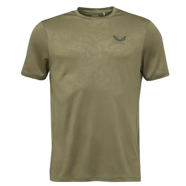 CASTORE AOP SS T-SHIRT Pánské sportovní triko, khaki, velikost