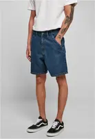 Eco-friendly denim Bermuda shorts washed in indigo