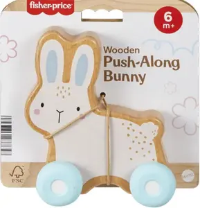 Fisher Price dřevěný zajíček na kolečkách - Fisher Price (JDM52)