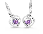 Cutie Jewellery Detské srdiečkové náušnice C2752-10-X-2 fialová
