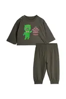 Bavlnená tepláková súprava pre bábätká Mini Rodini Alien travel