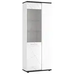 Vitrína Venezia VENV01R 2D bílý alpský/dub vicenza černá/mdf bílý l