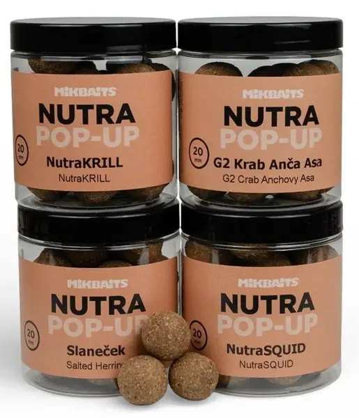 Mikbaits nutra pop-up 20 mm 250 ml - slaneček