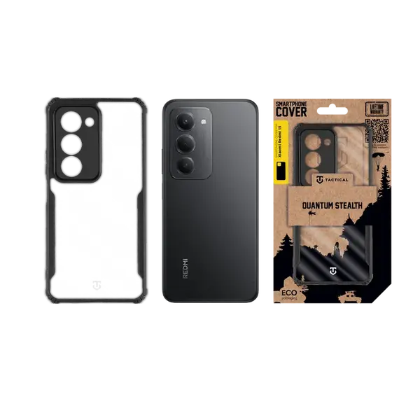 Zadní kryt Tactical Quantum Stealth pro Xiaomi Redmi 15, transparentní černá