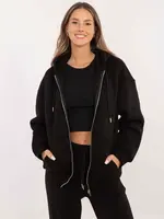 Černá mikina na zip s kapucí