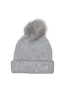 Šedá čiapka s brmbolcom