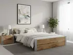 Posteľ IKAROS DOUBLE 160 x 200 cm, dub artisan/sivá Rošt: S latkovým roštom, Matrac: Bez matraca