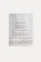 Malý ručník VITA 30 x 50 cm Bílá / béžová výšivka