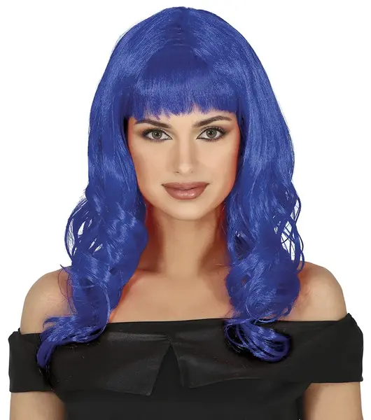 Dámska parochňa modrá dlhá s ofinou