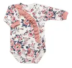 Bavlnená sada 2D, body + polodupačky Ružičky, púdrovo ružová, veľ. 68