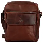 Pánská kožená crossbody taška tmavě hnědá - Bellugio Kalei