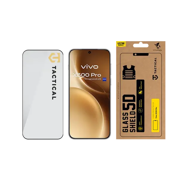 Tvrzené sklo Tactical Glass Shield 5D pro Vivo X300 Pro, černá