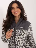 Dámska fleecová mikina s leopardím vzorom